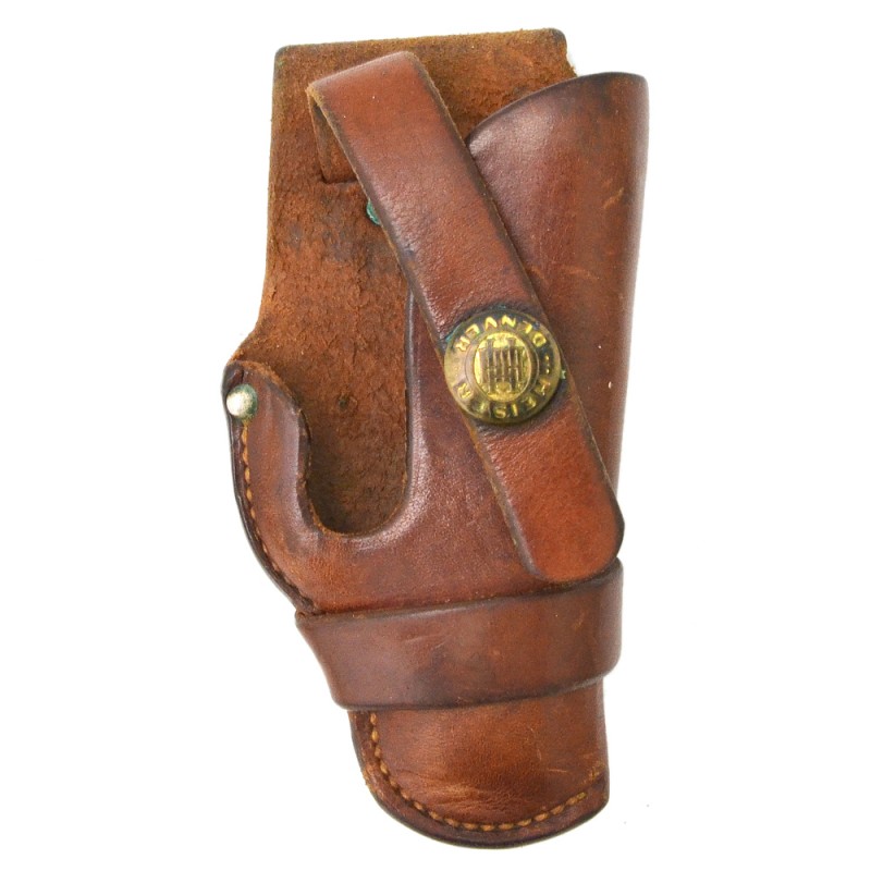 Concealed-carry leather belt holster for a small revolver