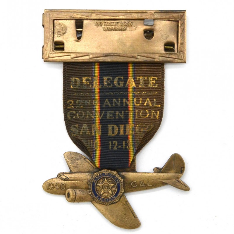 Medal of the delegate to the American Legion Convention in San Diego, 1940