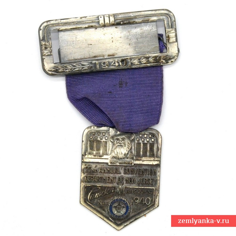 Medal of the delegate to the American Legion Convention in New Jersey, 1940