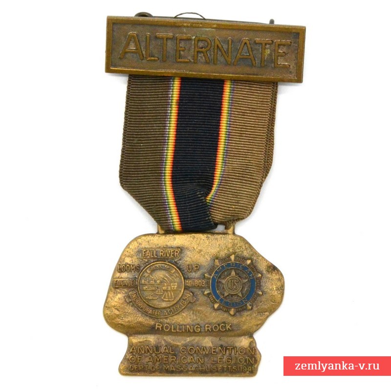 Medal of the deputy participant of the American Legion Convention in Rolling Rock, 1941