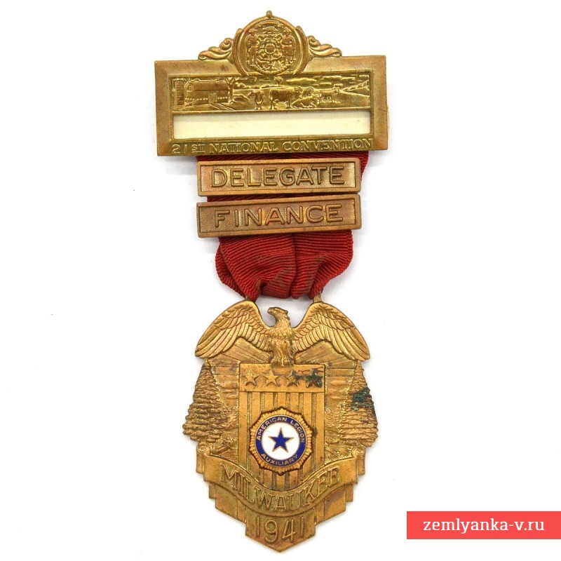 Medal of the delegate to the American Legion Convention in Milwaukee, 1941