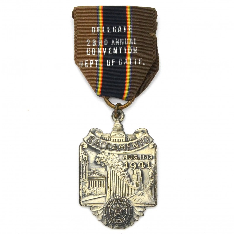 Medal of the delegate to the American Legion Convention in Sacramento, 1941