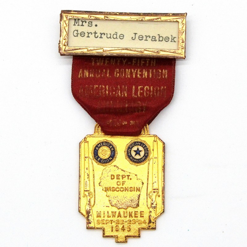 Medal of the officer - participant of the Congress of the American Legion in Milwaukee, 1945