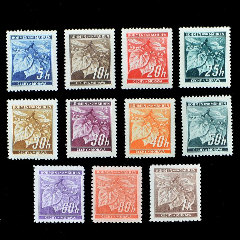 Complete series of stamps "Leaves", protectorate of Bohemia and Moravia**
