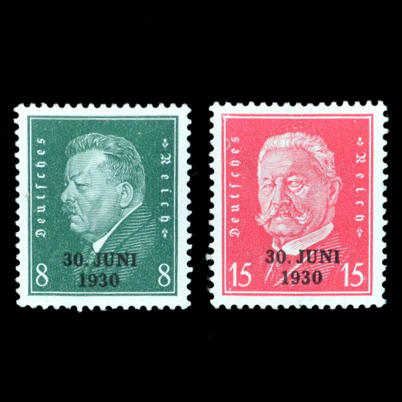 The complete series of stamps with the overprint "June 30, 1930"**