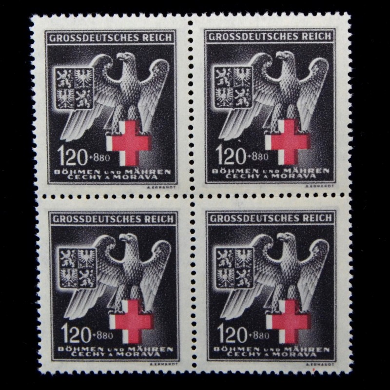 The block of stamps of Bohemia and Moravia "Red Cross"**