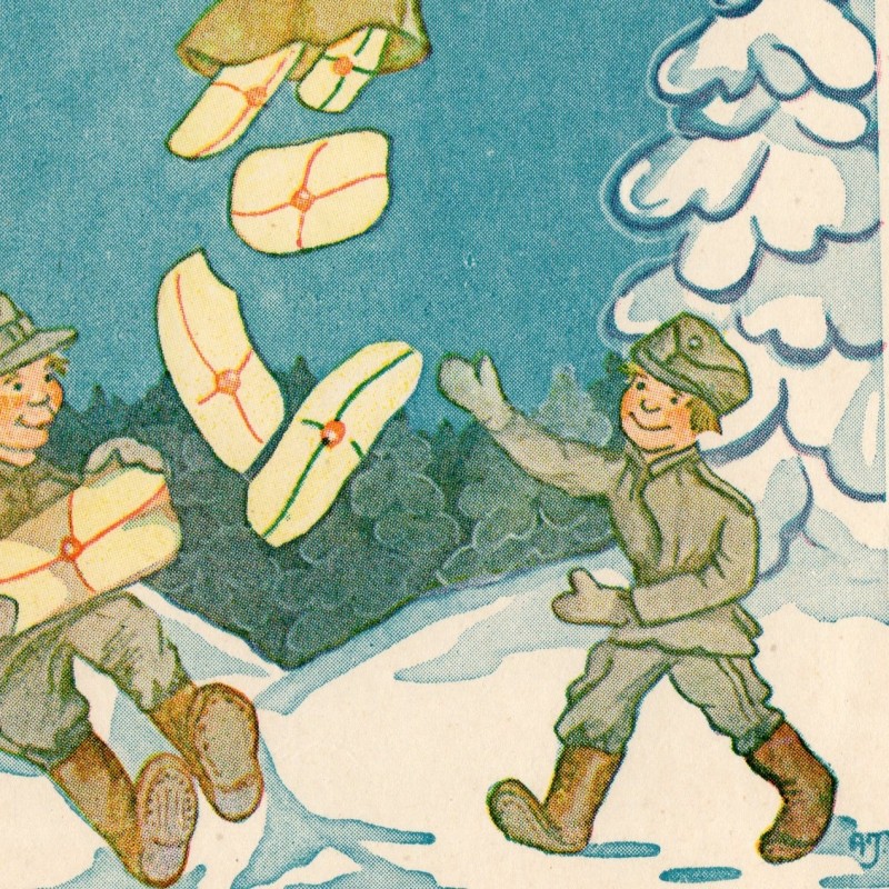 Finnish postcard of the war period "Quiet Christmas"