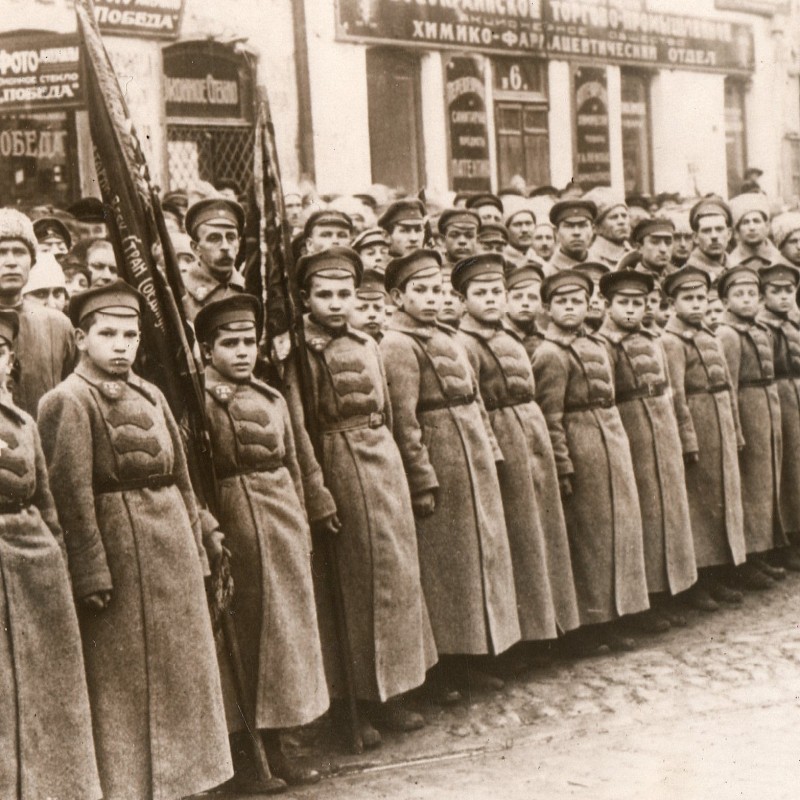 Press photo "The first Soviet children's regiment "Young Spartak", 1923