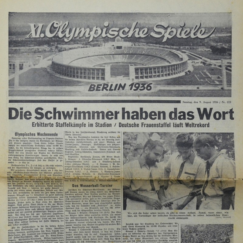 The newspaper "XI Olympic Games in Berlin 1936"