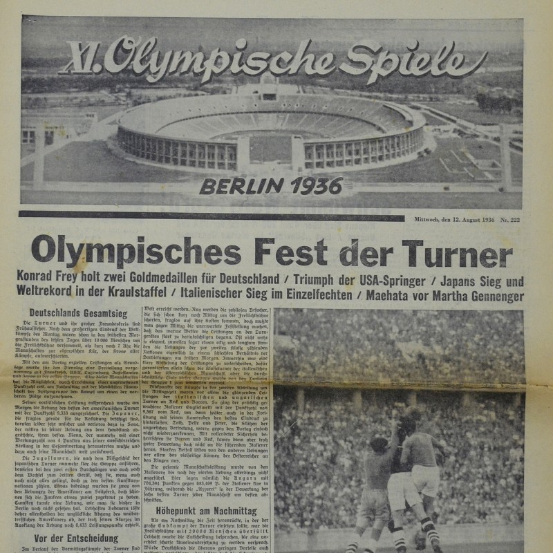 The newspaper "XI Olympic Games in Berlin 1936"