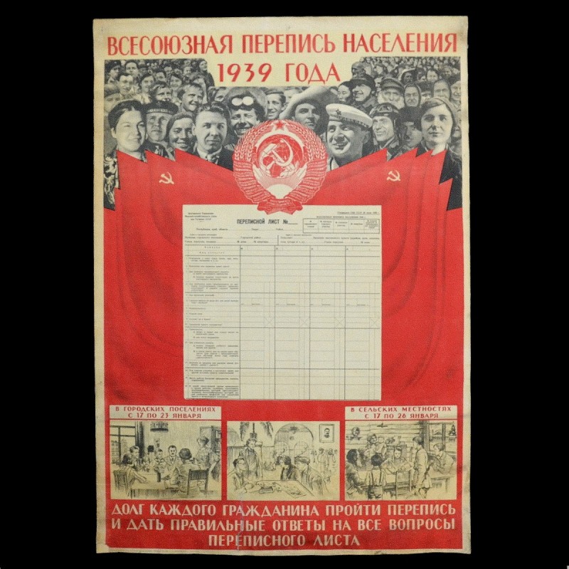 Poster "All-Union Population Census of 1939"
