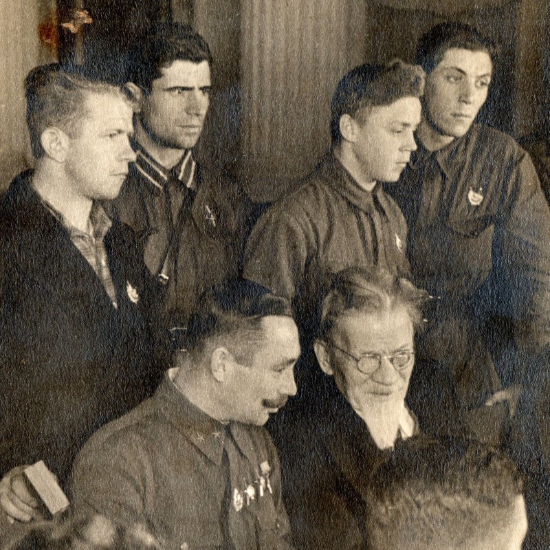 Press photo of M.I. Kalinin with the military, TASS (?)