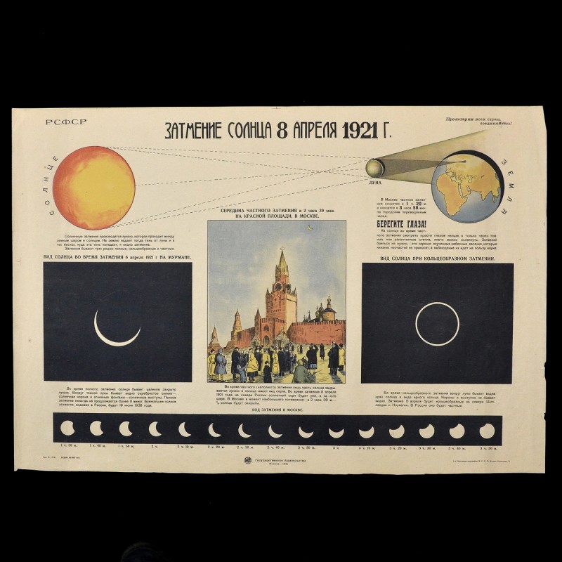 Poster "Eclipse of the sun on April 8, 1921"