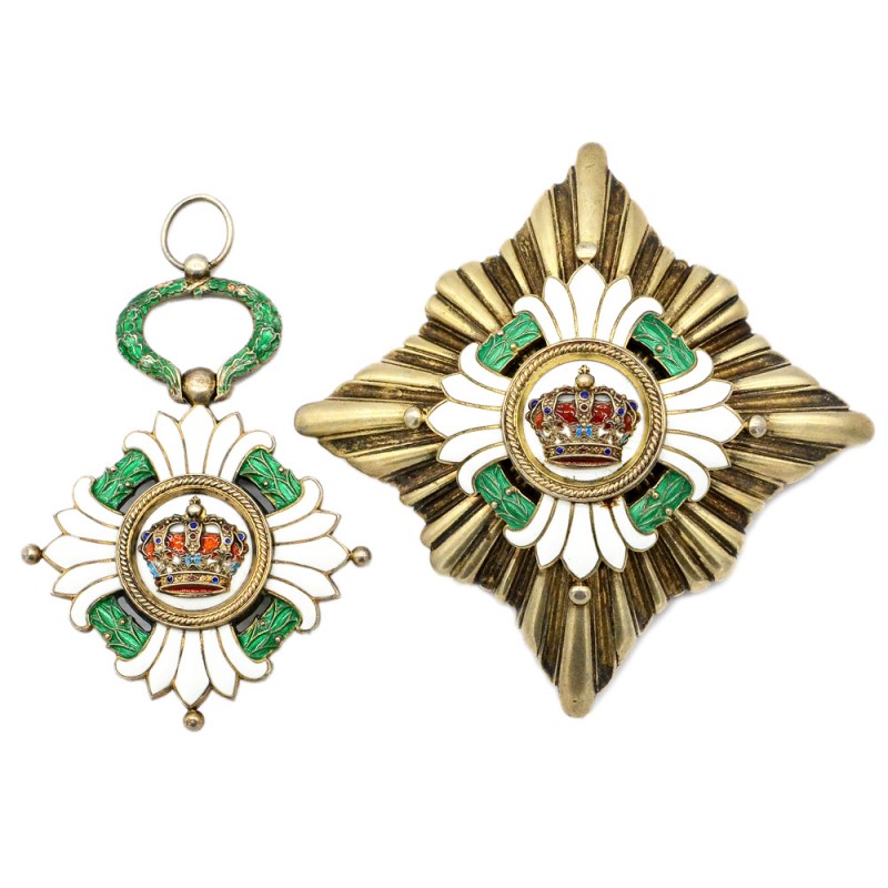 Set of badges of the Order of the Yugoslav Crown of the 2nd degree of the 1930 model