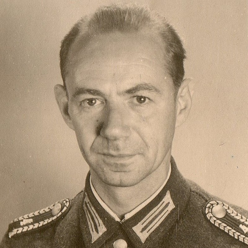 Portrait photo of a policeman-sergeant of the police of the order of the 3rd Reich