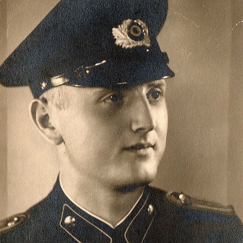 Portrait photo of the policeman-sergeant of the police of the 3rd Reich