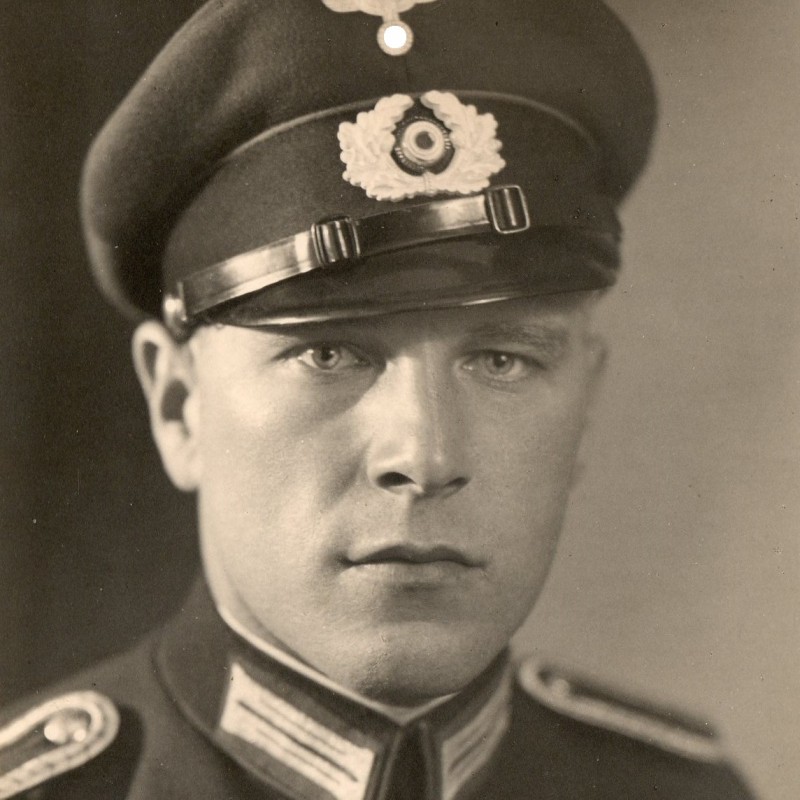 Portrait photo of a policeman-sergeant of the police of the order of the 3rd Reich