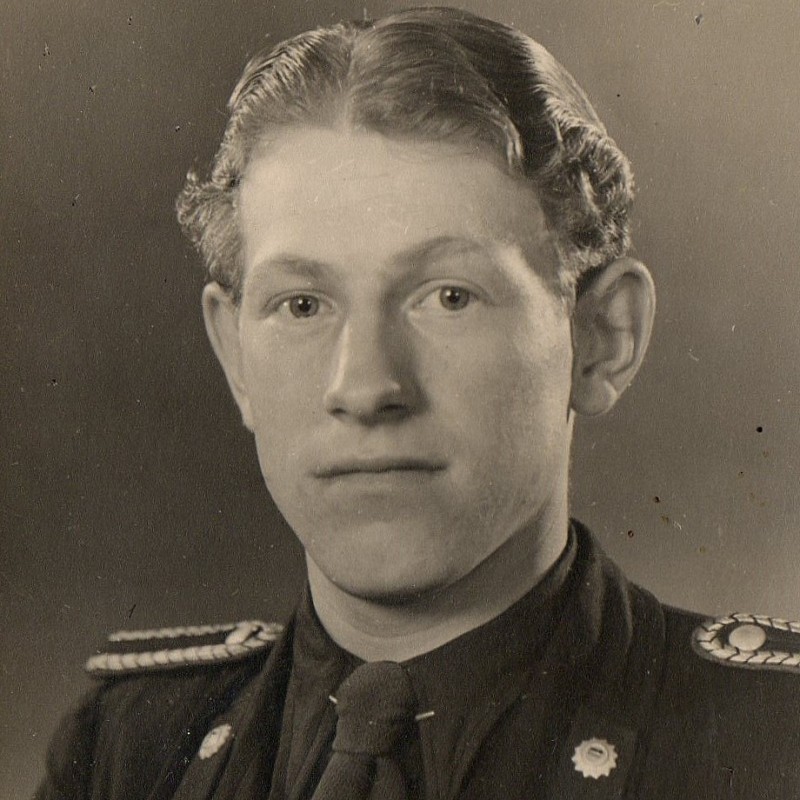 Portrait photo of a policeman-sergeant of the police of the order of the 3rd Reich