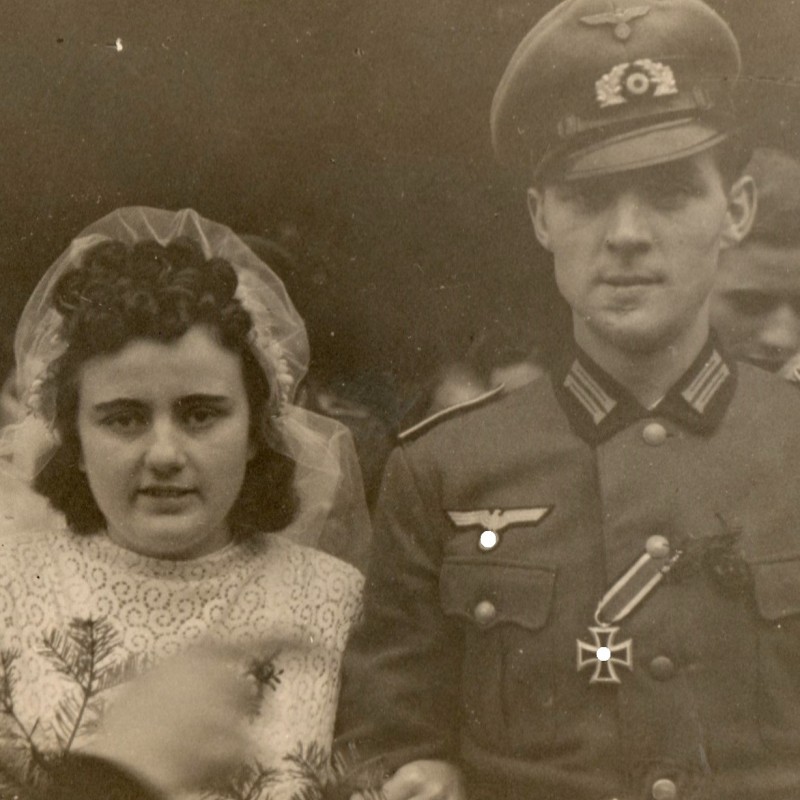 Wedding photo of a non-commissioned officer of the Wehrmacht – knight of the Iron Cross 2nd class