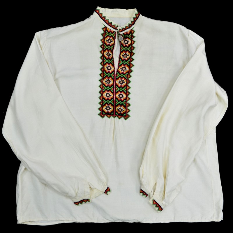 Russian peasant shirt with embroidery