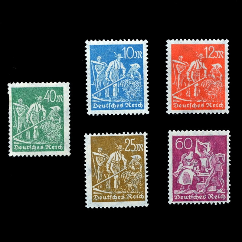Lot of stamps from the series "Peasants" and "Workers"**, 1920