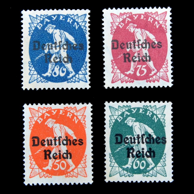 Lot of stamps from the series "Bavaria" with the overprint "Deutsches Reich"**, 1920