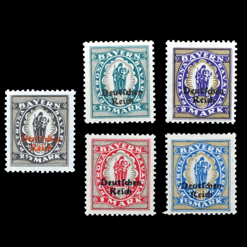 Lot of stamps from the series "Bavaria" with the overprint "Deutsches Reich"*, 1920