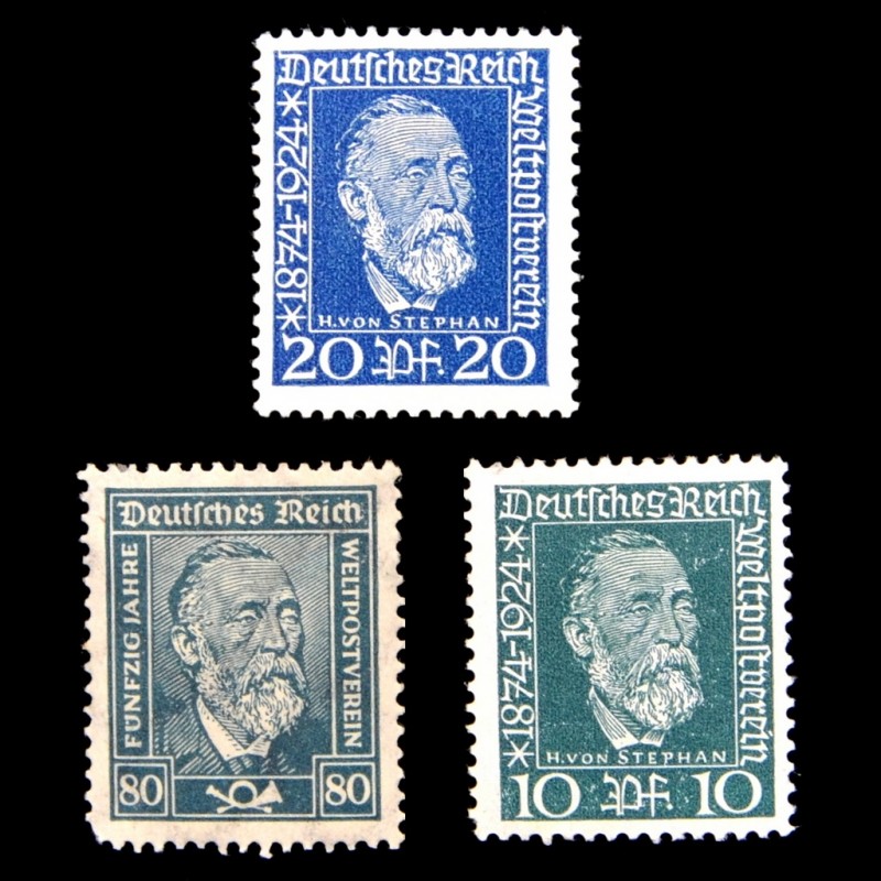 The complete series of stamps "50 years of the German Postal Union"**, 1924