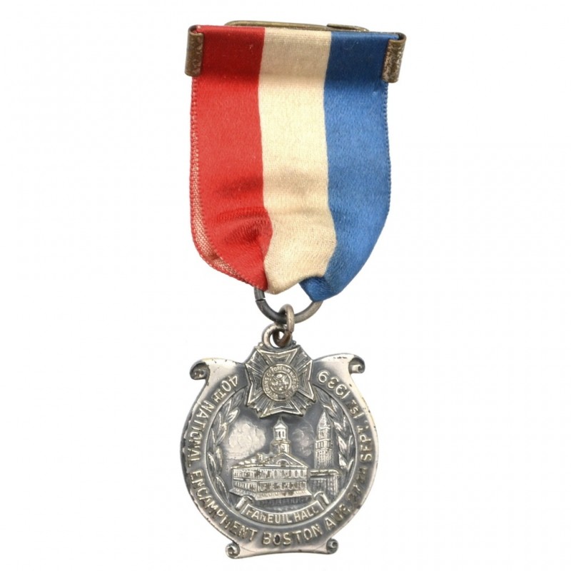 Badge of the participant of the Congress of the Union of Veterans of Wars Abroad in Boston, 1939