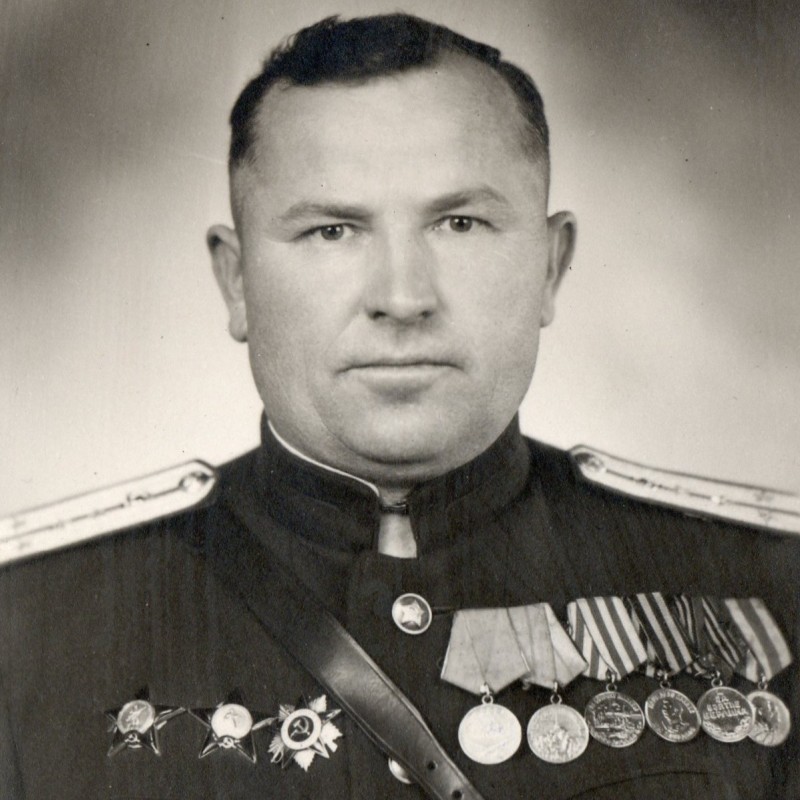 Photo of the captain of the medical service of the Red Army P.F. Simonenko with military awards