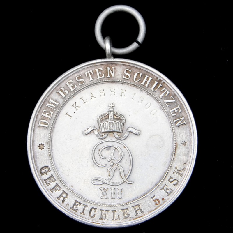 Silver medal to the best shooter of the 12th Dragoon Regiment, 1900