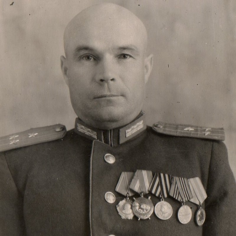 Portrait photo of Red Army Colonel Kobzev I.S. with military awards