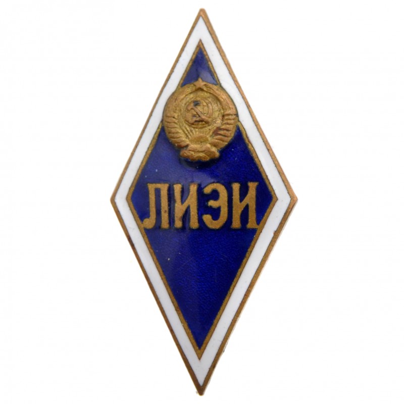 Badge (rhombus) of a graduate of the LIEI