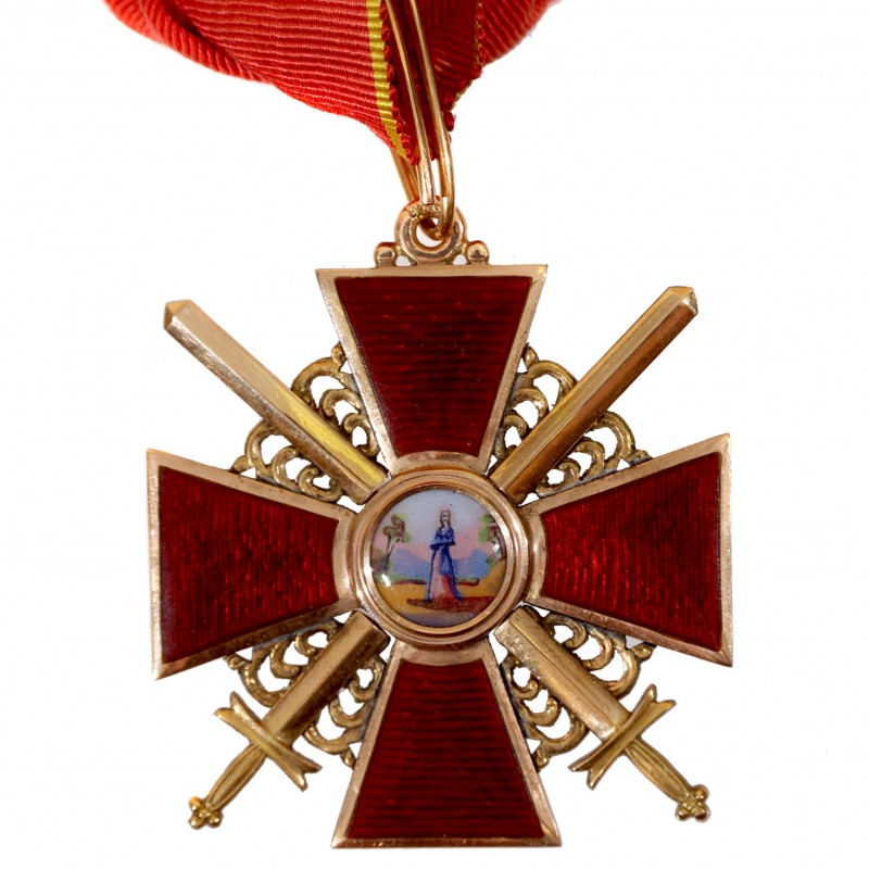Badge of the Order of St. Annas of the 2nd degree of the period 1872-1881 with swords, Keibel