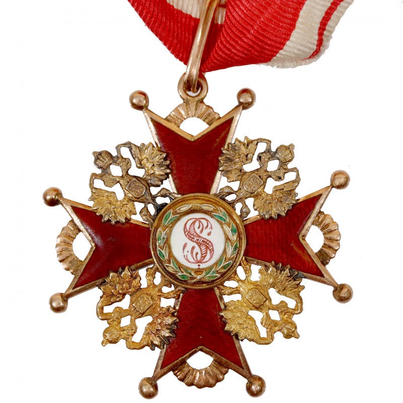 Badge of the Order of St. Stanislaus of the 3rd art. for civil merit on the neck ribbon