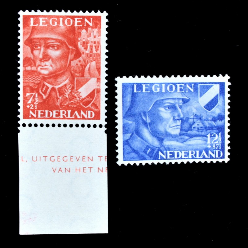 The complete series of stamps "Dutch SS Legion"