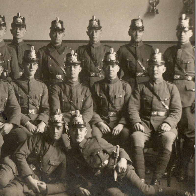 Photo of a platoon of soldiers of the machine gun Guards company 