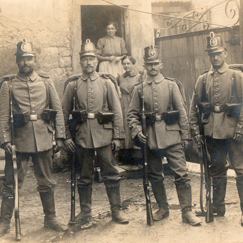 Photo of Hessian Landsturm soldiers in full gear