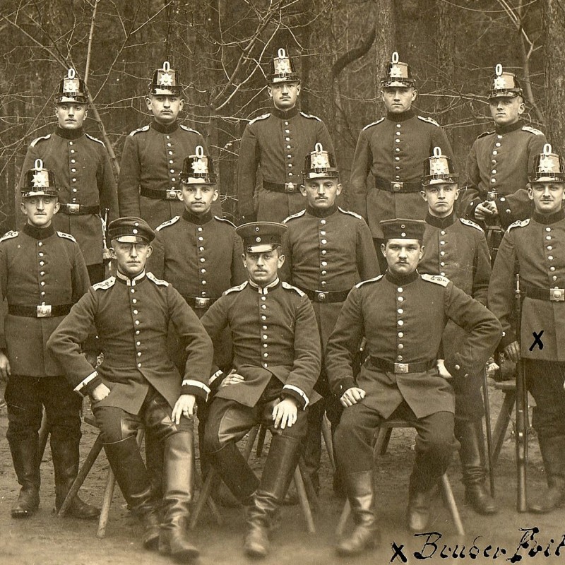 Photo of soldiers of the Saxon Telegraph battalion No. 7