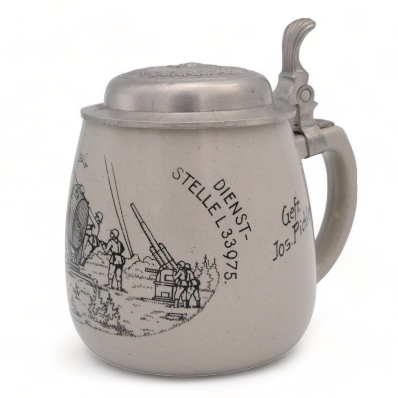 Beer mug of the Luftwaffe anti-aircraft artillery Corporal Joseph Pickler, 1940
