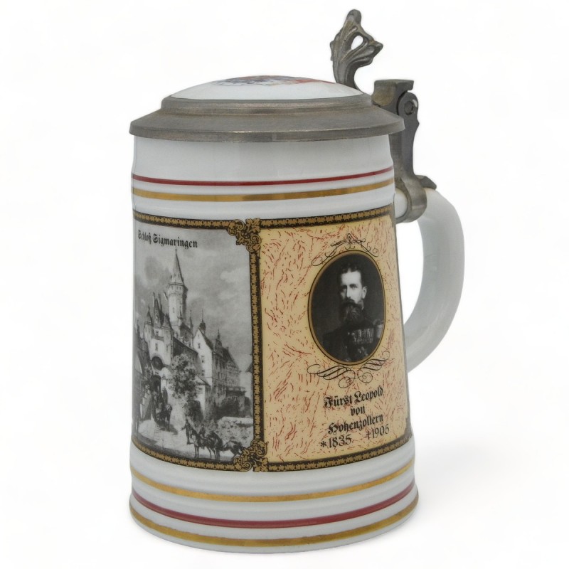 Beer mug with portraits of Princes Karl Anton and Leopold Hohenzollern 