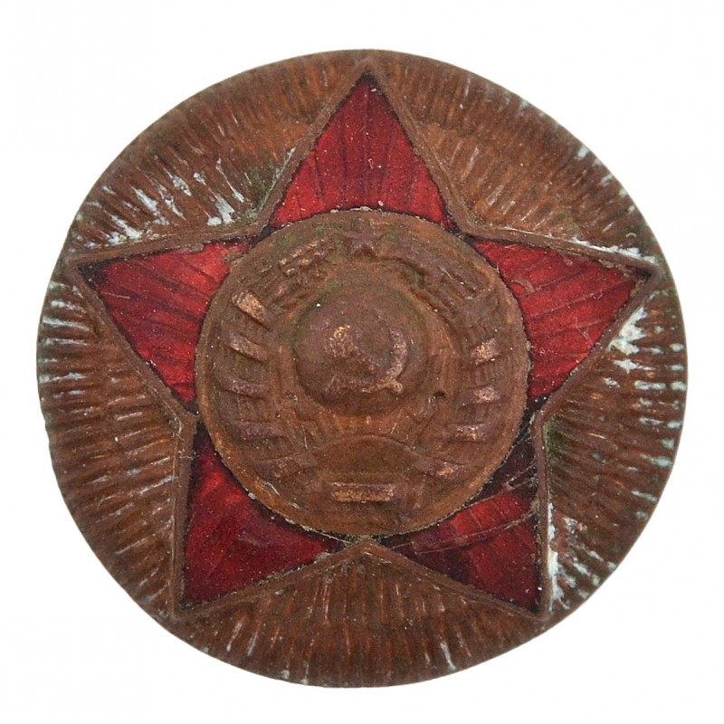 Cockade on the service cap of an employee of the People 's Commissariat of Communications of the USSR