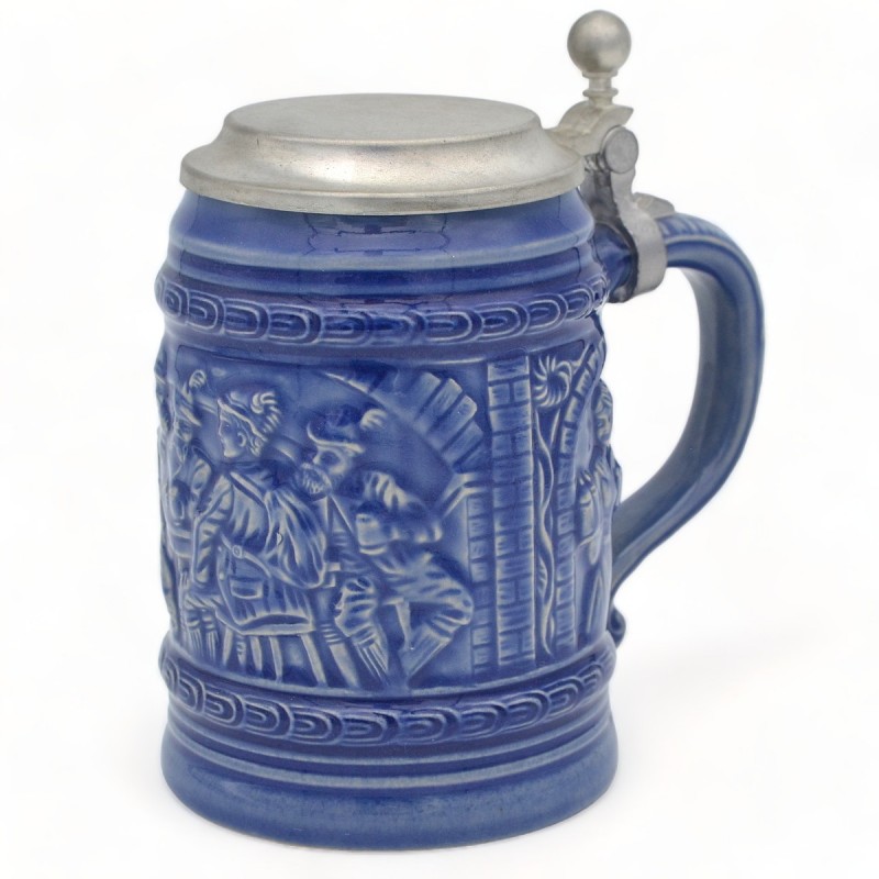 Beer mug with a picture of a feast in a tavern