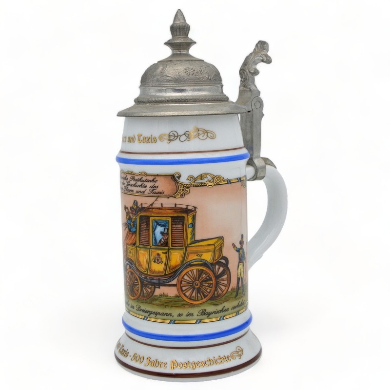 Beer mug issued for the 500th anniversary of the European postal service of the Thurn-and-Taxis family