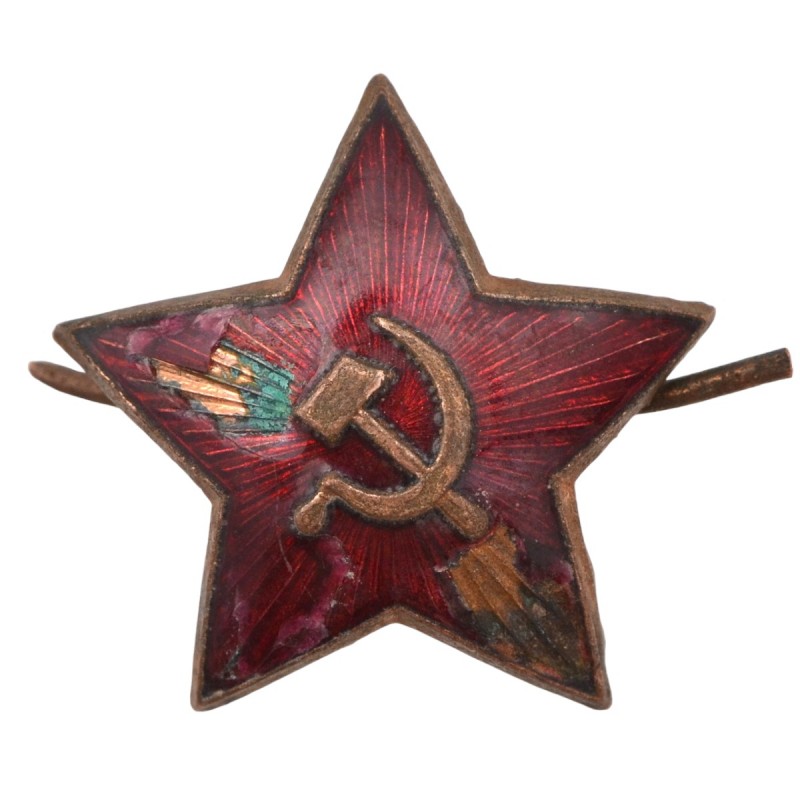 36-mm star on the cap or budenovka of the Red Army 