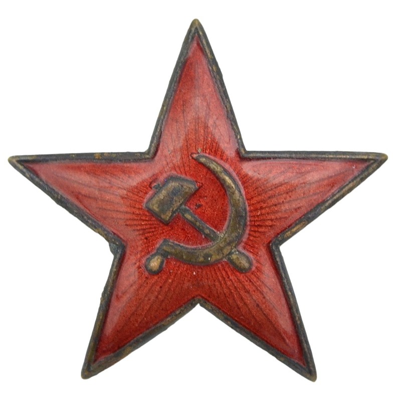 The star of the 1922 model on the cap or budenovka of the Red Army