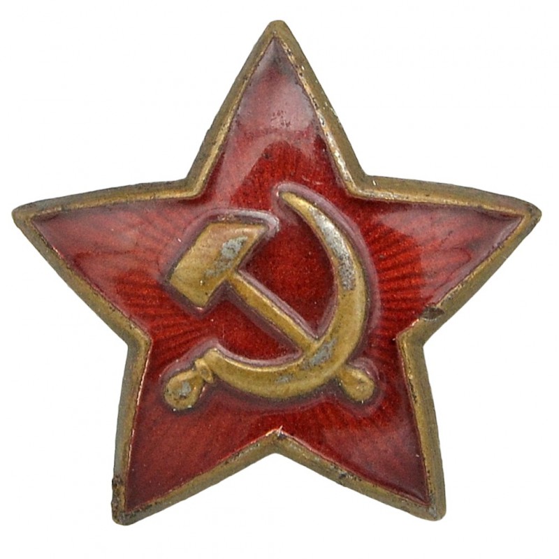 The star of the 1936 model on the cap of the Red Army