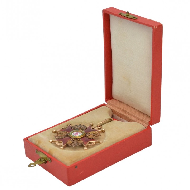 Badge of the Order of St. Stanislaus 3 art. in a case