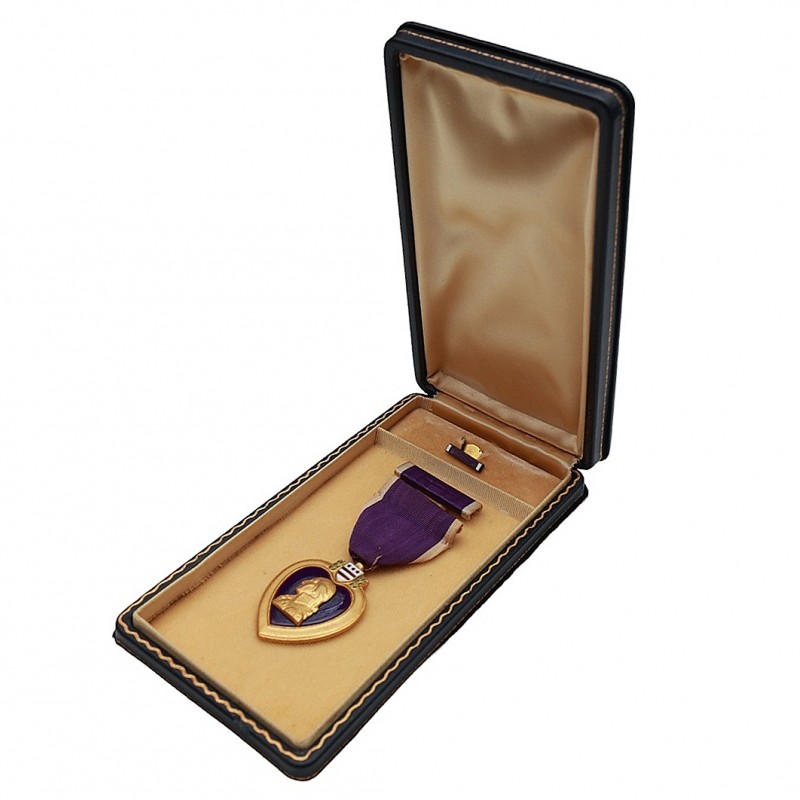 The Purple Heart Medal, awarded to Daly Milford G. for being wounded in the Korean War