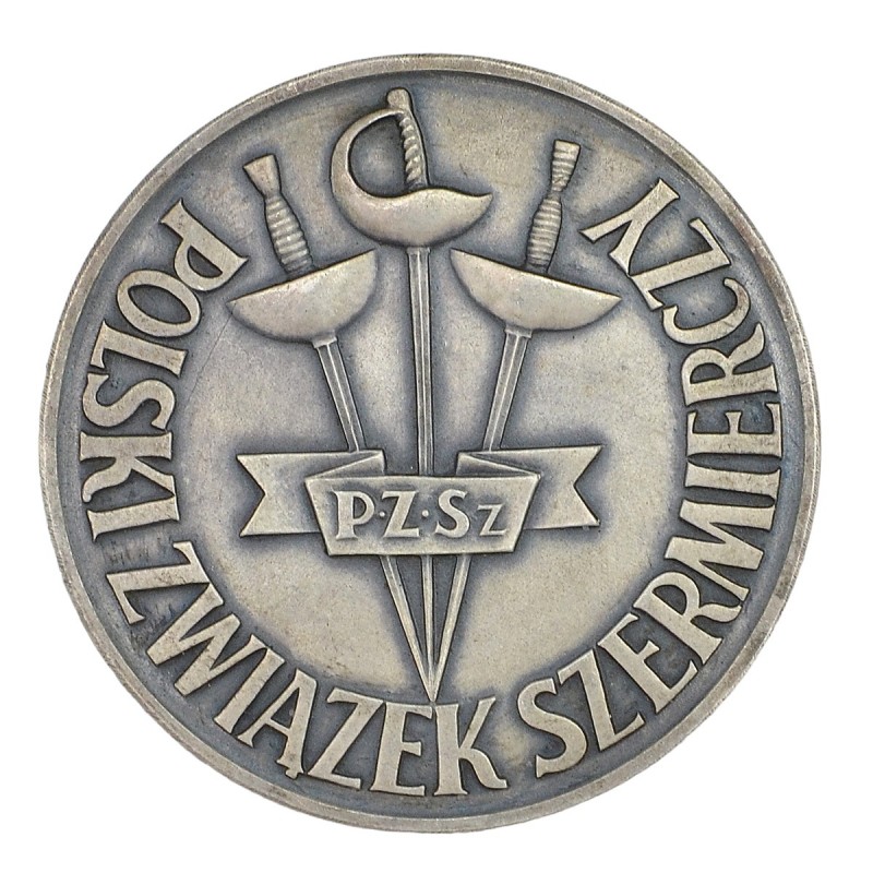 Medal of the Polish Fencing Federation for the 2nd place, owned by N. Asatiani, 1962